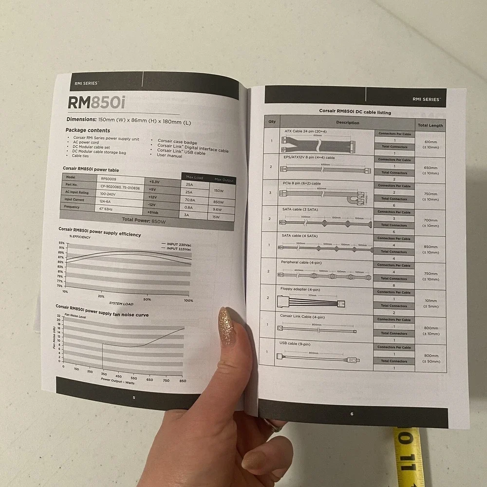 Corsair‎ RMI Series Book Manual PM1000i RM850i RM750i RM650i + Warranty Guide